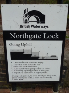 Sign explaining how to use Northgate Lock